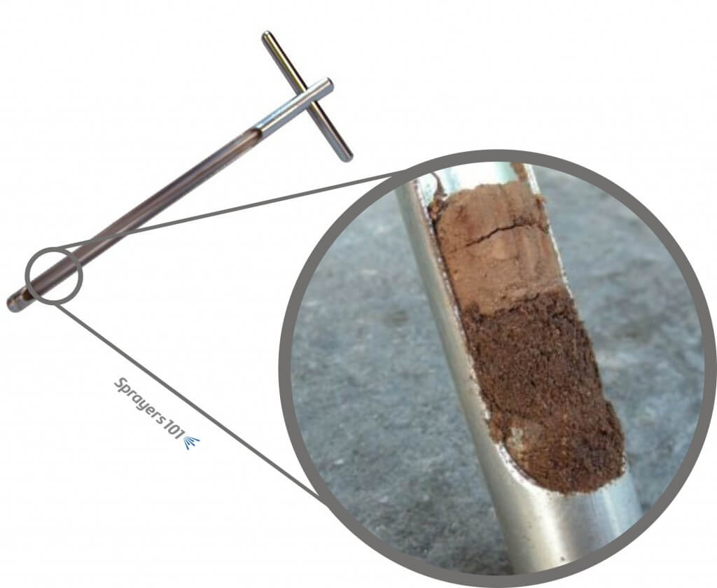 The soil probe. See how far water infiltrates soil by taking core samples.
