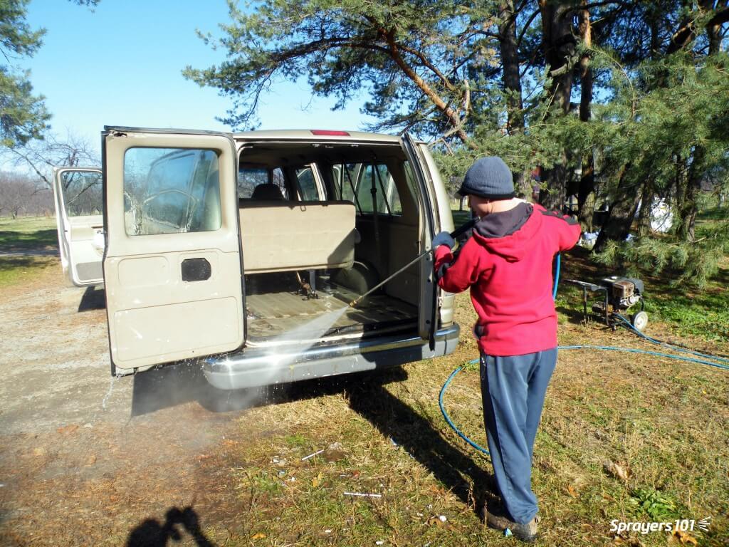 Pressure washers are handy tools on a farm, and they’re fun to use, too. However, they can cause a great deal of damage if they are used to wash delicate things like engine parts, electronics housings, or sealed bearings. Use caution!